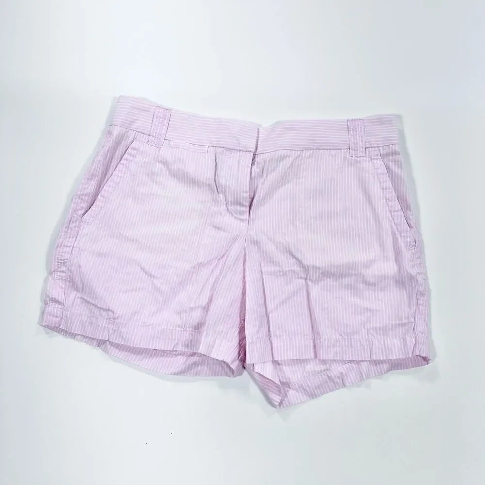 Jcrew cotton city fit pink pinstripe shorts 6